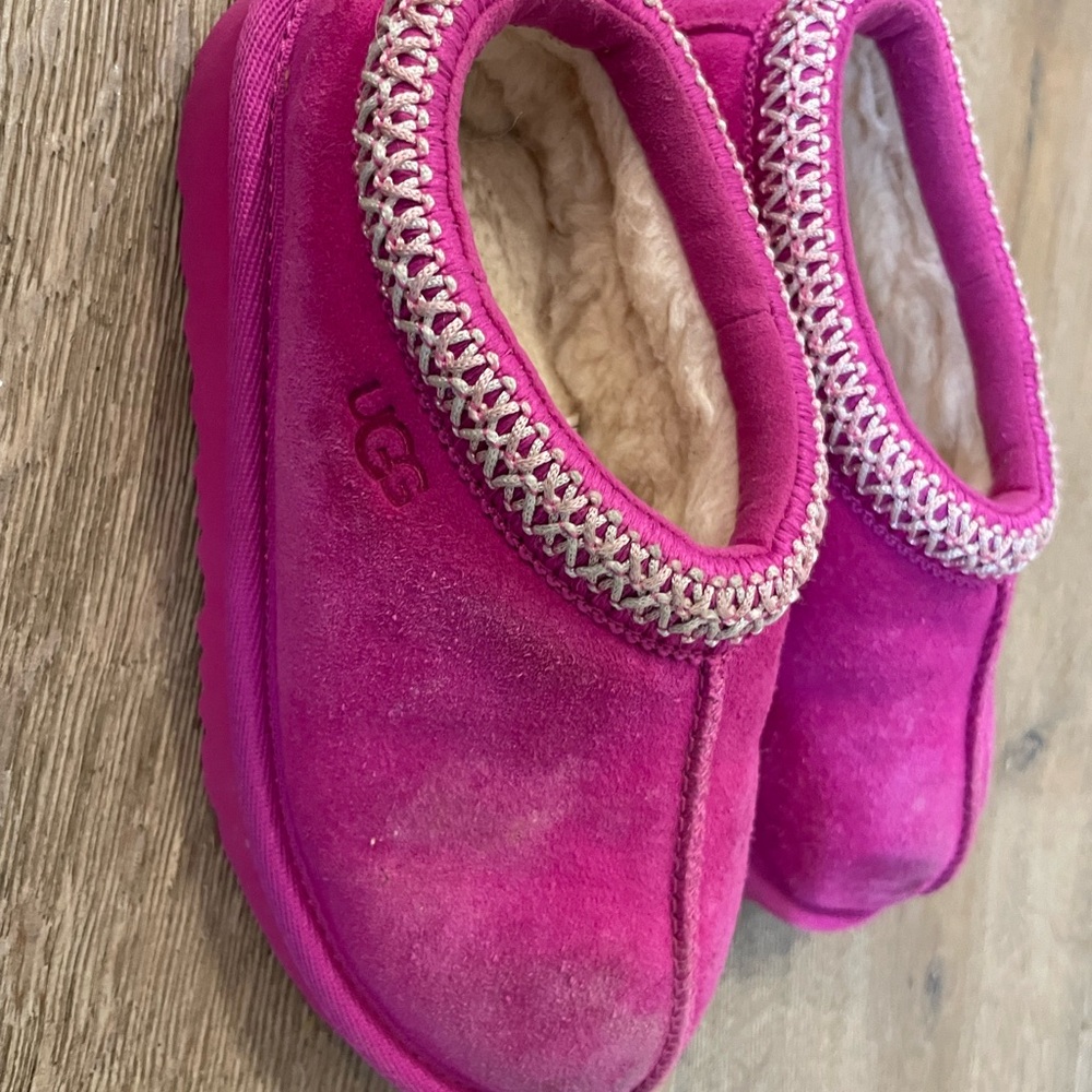 UGG Fuchsia Suede Slippers